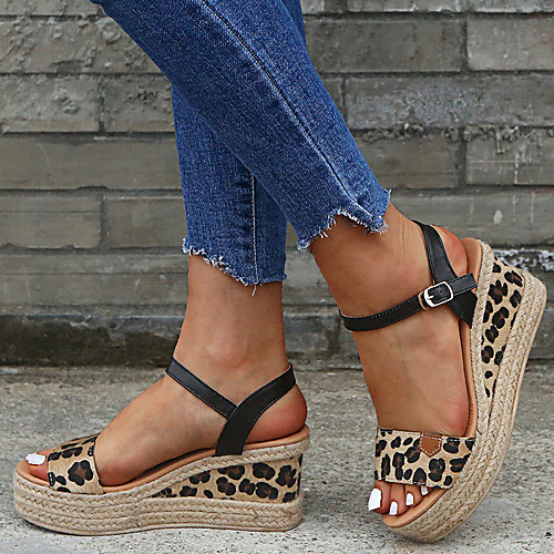 Women's Sandals 2020 Wedge Heel Open Toe PU Vintage / Minimalism Spring & Fall / Spring & Summer Black / White / Leopard / Party & Evening
Women's Sandals 2020 Wedge Heel Open Toe PU Vintage / Minimalism Spring & Fall / Spring & Summer Black / White / Leopard / Party & Evening