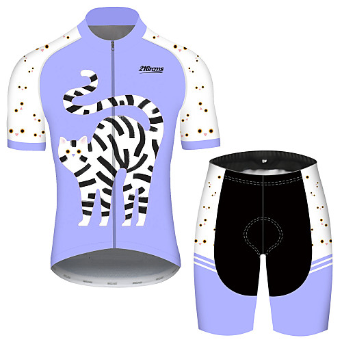 21Grams Men's Short Sleeve Cycling Jersey with Shorts Bule / Black Cat Animal Bike Clothing Suit UV Resistant Breathable 3D Pad Quick Dry Sweat-wicking Sports Cat Mountain Bike MTB Road Bike Cycling
21Grams Men's Short Sleeve Cycling Jersey with Shorts Bule / Black Cat Animal Bike Clothing Suit UV Resistant Breathable 3D Pad Quick Dry Sweat-wicking Sports Cat Mountain Bike MTB Road Bike Cycling