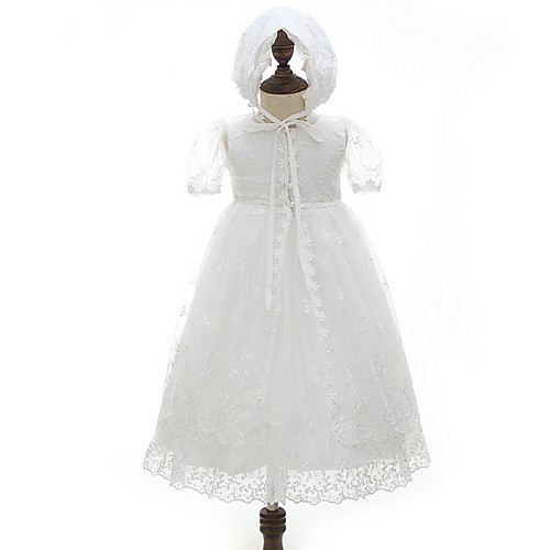 Ball Gown Floor Length First Communion Christening Gowns - Polyester Sleeveless Jewel Neck with Lace / Bow(s)
Ball Gown Floor Length First Communion Christening Gowns - Polyester Sleeveless Jewel Neck with Lace / Bow(s)