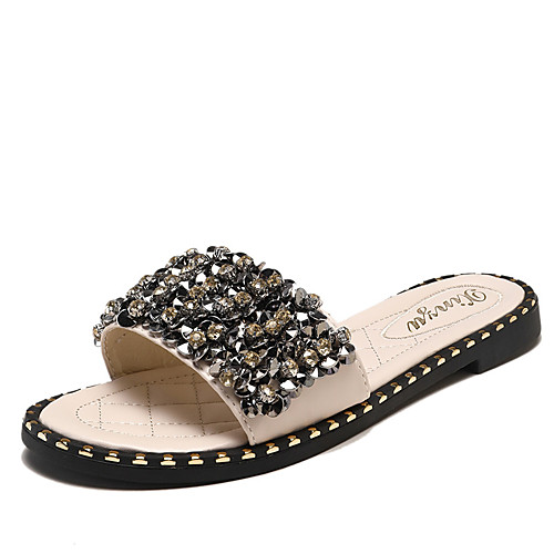Women's Slippers & Flip-Flops 2020 Flat Heel Open Toe Rhinestone / Crystal PU Casual / Sweet Spring & Fall / Spring & Summer Black / Beige
Women's Slippers & Flip-Flops 2020 Flat Heel Open Toe Rhinestone / Crystal PU Casual / Sweet Spring & Fall / Spring & Summer Black / Beige