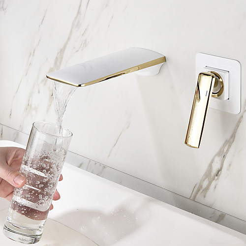 Bathroom Sink Faucet - Wall Mount Electroplated Widespread Single Handle One HoleBath Taps
Bathroom Sink Faucet - Wall Mount Electroplated Widespread Single Handle One HoleBath Taps