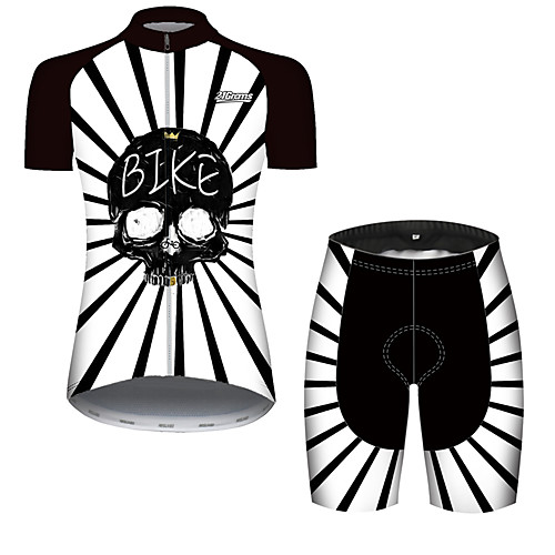 21Grams Women's Short Sleeve Cycling Jersey with Shorts Black / White Patchwork Skull Floral Botanical Bike Clothing Suit Breathable Quick Dry Ultraviolet Resistant Sweat-wicking Sports Patchwork
21Grams Women's Short Sleeve Cycling Jersey with Shorts Black / White Patchwork Skull Floral Botanical Bike Clothing Suit Breathable Quick Dry Ultraviolet Resistant Sweat-wicking Sports Patchwork