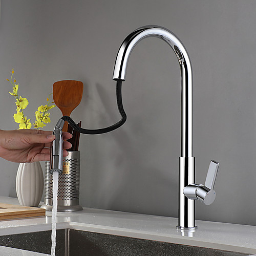 Kitchen faucet - Single Handle One Hole Chrome Pull-out / Pull-down Centerset Contemporary Kitchen Taps
Kitchen faucet - Single Handle One Hole Chrome Pull-out / Pull-down Centerset Contemporary Kitchen Taps