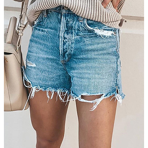 Women's Street chic Shorts Pants - Solid Colored Cut Out / Tassel Fringe Light Blue S M L
Women's Street chic Shorts Pants - Solid Colored Cut Out / Tassel Fringe Light Blue S M L
