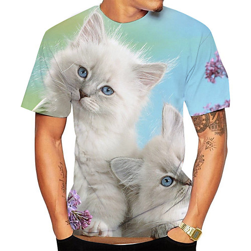 Men's Plus Size Floral 3D Cat Print T-shirt Basic Daily Going out Round Neck Light Green / Short Sleeve / Animal
Men's Plus Size Floral 3D Cat Print T-shirt Basic Daily Going out Round Neck Light Green / Short Sleeve / Animal