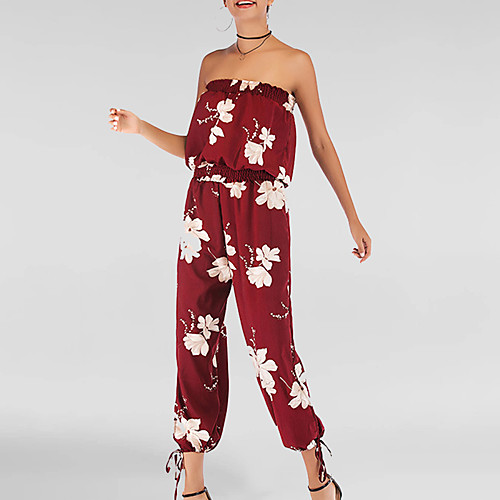 Women's Boho / Street chic Wine Red White Jumpsuit Onesie, Floral / Solid Colored Split M L XL
Women's Boho / Street chic Wine Red White Jumpsuit Onesie, Floral / Solid Colored Split M L XL