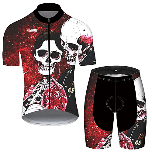 21Grams Men's Short Sleeve Cycling Jersey with Shorts Black / Red Skull Bike UV Resistant Quick Dry Sports Patterned Mountain Bike MTB Road Bike Cycling Clothing Apparel / Stretchy
21Grams Men's Short Sleeve Cycling Jersey with Shorts Black / Red Skull Bike UV Resistant Quick Dry Sports Patterned Mountain Bike MTB Road Bike Cycling Clothing Apparel / Stretchy