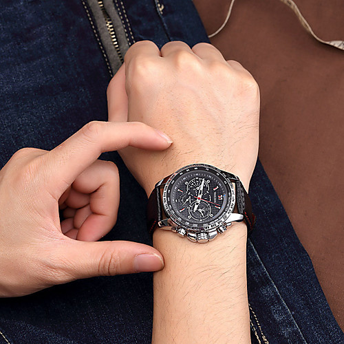 Men's Dress Watch Quartz Genuine Leather 30 m Water Resistant / Waterproof Noctilucent Analog Fashion Cool - White Black One Year Battery Life
Men's Dress Watch Quartz Genuine Leather 30 m Water Resistant / Waterproof Noctilucent Analog Fashion Cool - White Black One Year Battery Life