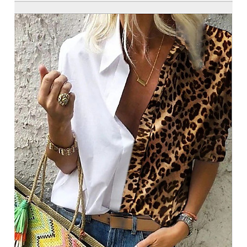 Women's Plus Size Leopard Loose Shirt Daily Shirt Collar Light Brown / White / Blue / Red / Yellow
Women's Plus Size Leopard Loose Shirt Daily Shirt Collar Light Brown / White / Blue / Red / Yellow