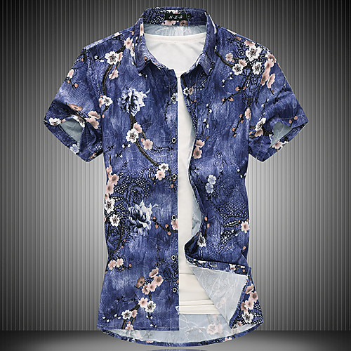 Men's Going out Weekend Business / Tropical Shirt - Geometric Print Navy Blue
Men's Going out Weekend Business / Tropical Shirt - Geometric Print Navy Blue