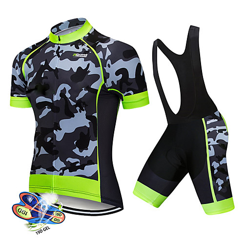21Grams Men's Short Sleeve Cycling Jersey with Bib Shorts White Black Patchwork Camo / Camouflage Bike Clothing Suit UV Resistant Breathable 3D Pad Quick Dry Sweat-wicking Sports Solid Color Mountain
21Grams Men's Short Sleeve Cycling Jersey with Bib Shorts White Black Patchwork Camo / Camouflage Bike Clothing Suit UV Resistant Breathable 3D Pad Quick Dry Sweat-wicking Sports Solid Color Mountain