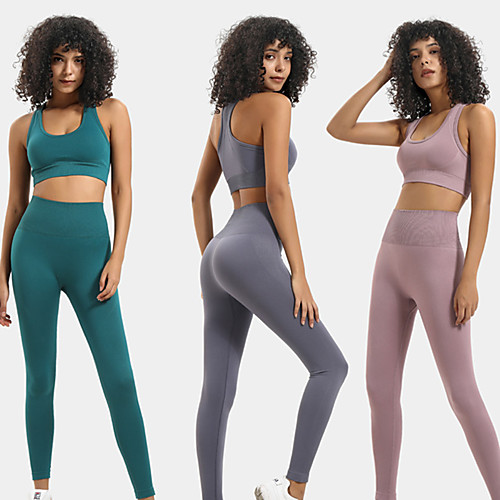 Women's 2pcs Tracksuit Yoga Suit Solid Color Purple Red Dark Red Yoga Running Fitness Sports Bra Leggings Clothing Suit Sleeveless Sport Activewear Breathable Moisture Wicking Butt Lift Tummy Control
Women's 2pcs Tracksuit Yoga Suit Solid Color Purple Red Dark Red Yoga Running Fitness Sports Bra Leggings Clothing Suit Sleeveless Sport Activewear Breathable Moisture Wicking Butt Lift Tummy Control