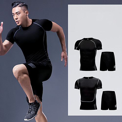 Men's Patchwork Activewear Set Workout Outfits 2pcs Running Active Training Fitness Breathable Quick Dry Soft Sportswear Athletic Clothing Set Short Sleeve Activewear Stretchy Regular Fit
Men's Patchwork Activewear Set Workout Outfits 2pcs Running Active Training Fitness Breathable Quick Dry Soft Sportswear Athletic Clothing Set Short Sleeve Activewear Stretchy Regular Fit
