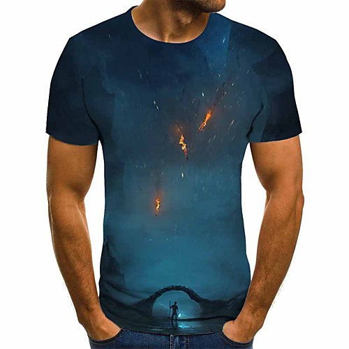 Men's Plus Size Geometric 3D Print T-shirt Basic Street chic Daily Round Neck Blue / Short Sleeve
Men's Plus Size Geometric 3D Print T-shirt Basic Street chic Daily Round Neck Blue / Short Sleeve
