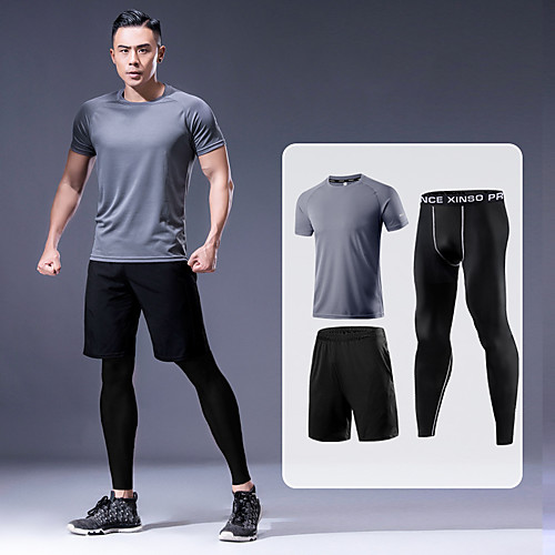 Men's Activewear Set Workout Outfits 3pcs Running Active Training Fitness Breathable Quick Dry Soft Sportswear Athletic Clothing Set Short Sleeve Activewear Stretchy Regular Fit
Men's Activewear Set Workout Outfits 3pcs Running Active Training Fitness Breathable Quick Dry Soft Sportswear Athletic Clothing Set Short Sleeve Activewear Stretchy Regular Fit