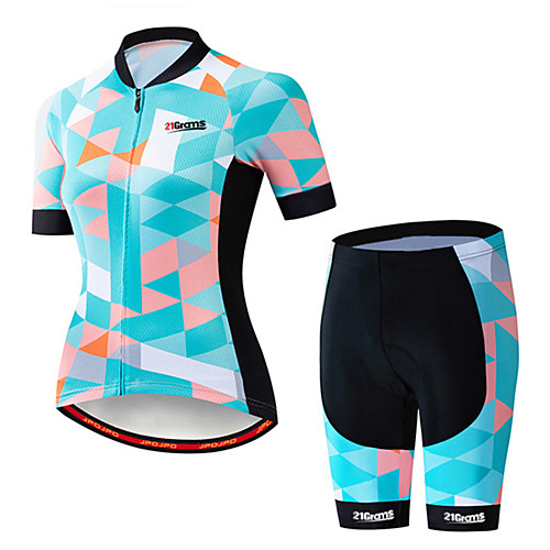 21Grams Women's Short Sleeve Cycling Jersey with Shorts Black / Blue Plaid / Checkered Bike Clothing Suit Breathable 3D Pad Quick Dry Ultraviolet Resistant Sweat-wicking Sports Plaid / Checkered
21Grams Women's Short Sleeve Cycling Jersey with Shorts Black / Blue Plaid / Checkered Bike Clothing Suit Breathable 3D Pad Quick Dry Ultraviolet Resistant Sweat-wicking Sports Plaid / Checkered