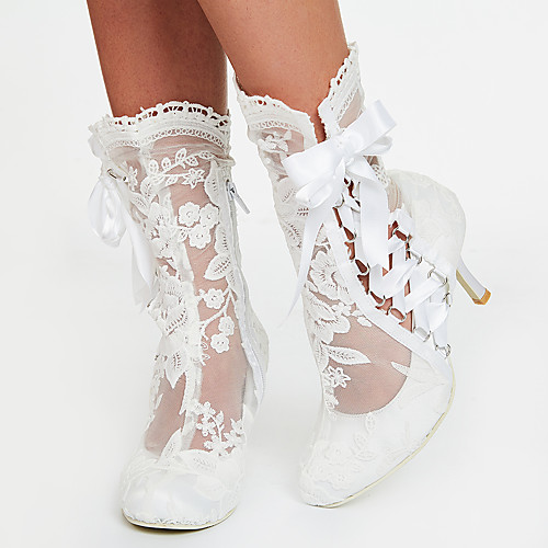 Women's Boots 2020 Stiletto Heel Round Toe Ribbon Tie Lace Booties / Ankle Boots Sweet / Minimalism Spring & Fall / Spring & Summer White / Wedding / Party & Evening
Women's Boots 2020 Stiletto Heel Round Toe Ribbon Tie Lace Booties / Ankle Boots Sweet / Minimalism Spring & Fall / Spring & Summer White / Wedding / Party & Evening