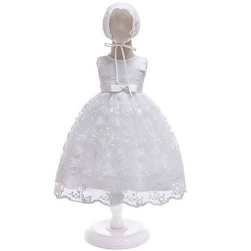 A-Line Floor Length First Communion Christening Gowns - Polyester Sleeveless Jewel Neck with Lace / Bow(s)
A-Line Floor Length First Communion Christening Gowns - Polyester Sleeveless Jewel Neck with Lace / Bow(s)