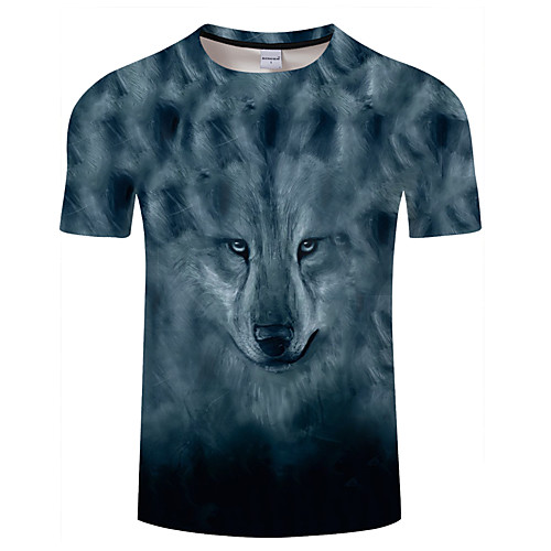Men's Daily Going out Exaggerated T-shirt - 3D / Animal Wolf, Print Navy Blue
Men's Daily Going out Exaggerated T-shirt - 3D / Animal Wolf, Print Navy Blue