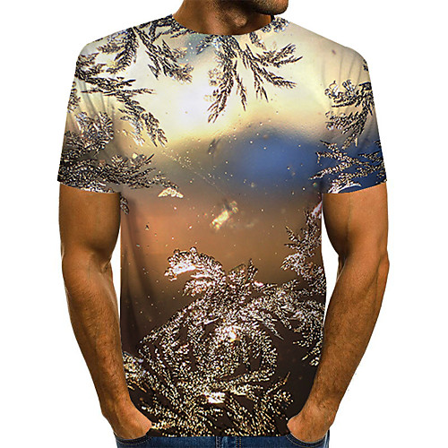 Men's Daily Weekend Basic / Exaggerated T-shirt - Color Block / Rainbow / Abstract Print Brown 
Men's Daily Weekend Basic / Exaggerated T-shirt - Color Block / Rainbow / Abstract Print Brown