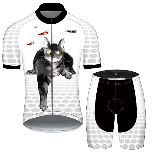 21Grams Men's Short Sleeve Cycling Jersey with Shorts Black / White Polka Dot Cat Animal Bike Clothing Suit UV Resistant Breathable 3D Pad Quick Dry Sweat-wicking Sports Polka Dot Mountain Bike MTB
21Grams Men's Short Sleeve Cycling Jersey with Shorts Black / White Polka Dot Cat Animal Bike Clothing Suit UV Resistant Breathable 3D Pad Quick Dry Sweat-wicking Sports Polka Dot Mountain Bike MTB