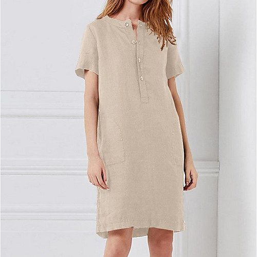 Women's Wine Khaki Dress Elegant Summer Holiday Home Shift Solid Color S M Loose
Women's Wine Khaki Dress Elegant Summer Holiday Home Shift Solid Color S M Loose