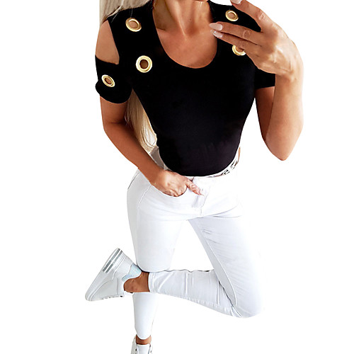 Women's Daily Going out Basic / Street chic T-shirt - Solid Colored Cut Out Blue
Women's Daily Going out Basic / Street chic T-shirt - Solid Colored Cut Out Blue