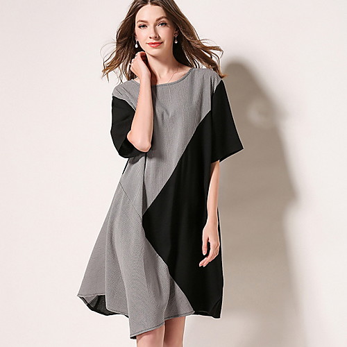 Women's Black Gray Dress A Line Color Block L XL
Women's Black Gray Dress A Line Color Block L XL