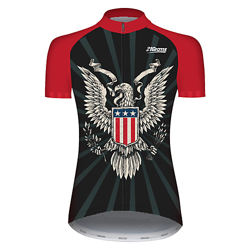 21Grams Women's Short Sleeve Cycling Jersey 100% Polyester Black / Red Animal American / USA Eagle Bike Jersey Top Mountain Bike MTB Road Bike Cycling UV Resistant Breathable Quick Dry Sports
21Grams Women's Short Sleeve Cycling Jersey 100% Polyester Black / Red Animal American / USA Eagle Bike Jersey Top Mountain Bike MTB Road Bike Cycling UV Resistant Breathable Quick Dry Sports