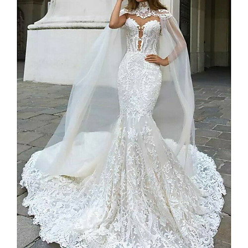 Mermaid / Trumpet Wedding Dresses V Neck Court Train Lace Sleeveless Country Plus Size with Lace Buttons Embroidery 2020
Mermaid / Trumpet Wedding Dresses V Neck Court Train Lace Sleeveless Country Plus Size with Lace Buttons Embroidery 2020