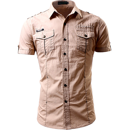 Men's Solid Colored Shirt - Cotton Basic Daily White / Black / Khaki / Short Sleeve
Men's Solid Colored Shirt - Cotton Basic Daily White / Black / Khaki / Short Sleeve