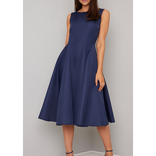 A-Line Jewel Neck Tea Length Satin Sleeveless Elegant Mother of the Bride Dress with Pleats Mother's Day 2020
A-Line Jewel Neck Tea Length Satin Sleeveless Elegant Mother of the Bride Dress with Pleats Mother's Day 2020