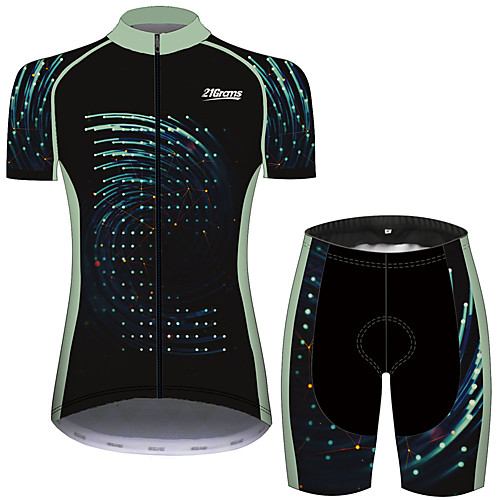 21Grams Women's Short Sleeve Cycling Jersey with Shorts Black / Green Polka Dot Geometic Bike Clothing Suit Breathable Quick Dry Ultraviolet Resistant Sweat-wicking Sports Polka Dot Mountain Bike MTB 
21Grams Women's Short Sleeve Cycling Jersey with Shorts Black / Green Polka Dot Geometic Bike Clothing Suit Breathable Quick Dry Ultraviolet Resistant Sweat-wicking Sports Polka Dot Mountain Bike MTB