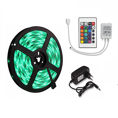 LED Strip Light 5M/16.4ft 5050 RGB 300leds 10mm Strips Lighting Flexible Color Changing with 24 Key IR Remote Ideal for Home Kitchen Christmas TV Back Lights DC 12V
LED Strip Light 5M/16.4ft 5050 RGB 300leds 10mm Strips Lighting Flexible Color Changing with 24 Key IR Remote Ideal for Home Kitchen Christmas TV Back Lights DC 12V