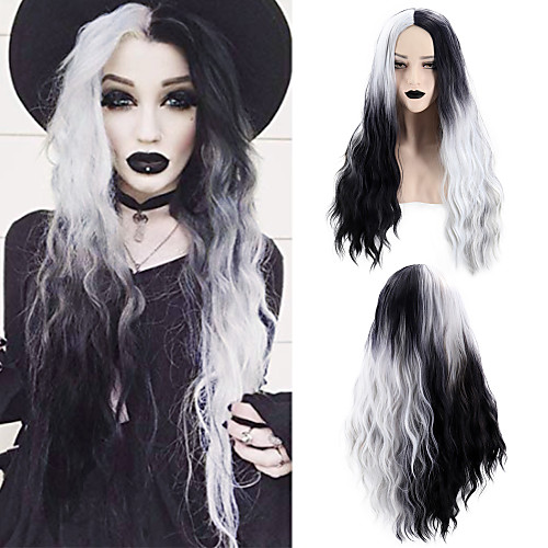 Synthetic Wig Cosplay Wig Curly Wavy Matte Halloween Christmas Middle Part Wig Long Black / White Synthetic Hair 26inch Women's Cosplay Soft Adjustable Black Ombre / Heat Resistant
Synthetic Wig Cosplay Wig Curly Wavy Matte Halloween Christmas Middle Part Wig Long Black / White Synthetic Hair 26inch Women's Cosplay Soft Adjustable Black Ombre / Heat Resistant