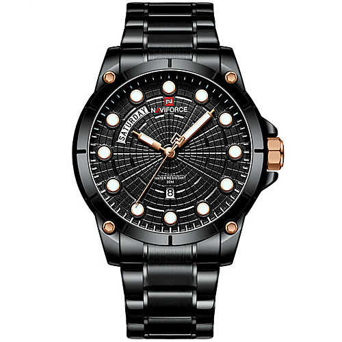 NAVIFORCE Men's Dress Watch Quartz Formal Style Stylish Stainless Steel Black / Blue / Gold 30 m Water Resistant / Waterproof Calendar / date / day Casual Watch Analog Luxury Classic - Gold Blue Black
NAVIFORCE Men's Dress Watch Quartz Formal Style Stylish Stainless Steel Black / Blue / Gold 30 m Water Resistant / Waterproof Calendar / date / day Casual Watch Analog Luxury Classic - Gold Blue Black