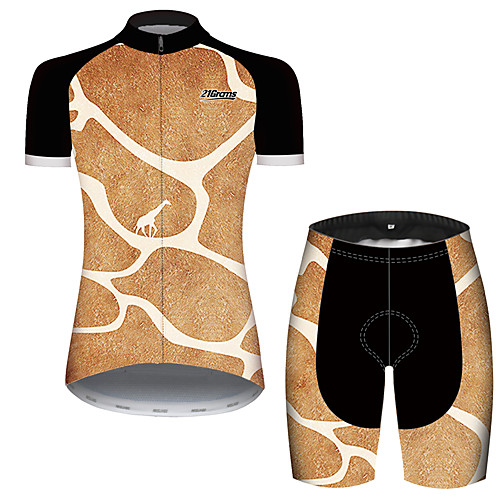 21Grams Women's Short Sleeve Cycling Jersey with Shorts Black / Yellow Geometic Animal Giraffe Bike Clothing Suit Breathable Quick Dry Ultraviolet Resistant Sweat-wicking Sports Geometic Mountain
21Grams Women's Short Sleeve Cycling Jersey with Shorts Black / Yellow Geometic Animal Giraffe Bike Clothing Suit Breathable Quick Dry Ultraviolet Resistant Sweat-wicking Sports Geometic Mountain