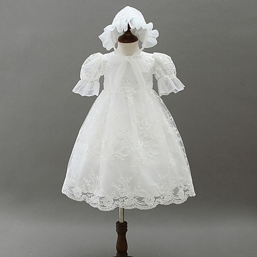 A-Line Floor Length First Communion Christening Gowns - Polyester Half Sleeve Jewel Neck with Lace / Bow(s)
A-Line Floor Length First Communion Christening Gowns - Polyester Half Sleeve Jewel Neck with Lace / Bow(s)