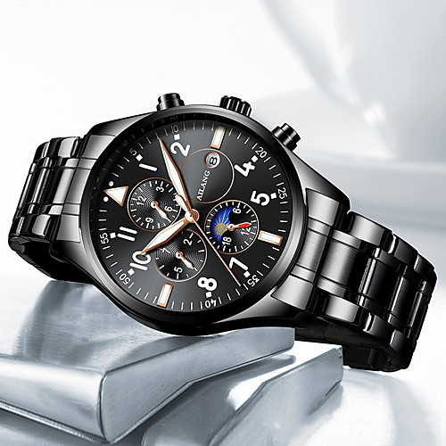 Men's Mechanical Watch Automatic self-winding Titanium Alloy 30 m Water Resistant / Waterproof Day Date Analog Fashion Cool - Black / Silver Blue Black One Year Battery Life
Men's Mechanical Watch Automatic self-winding Titanium Alloy 30 m Water Resistant / Waterproof Day Date Analog Fashion Cool - Black / Silver Blue Black One Year Battery Life