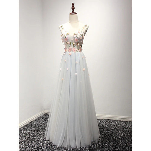 A-Line Illusion Neck Floor Length Tulle Floral / White Engagement / Prom Dress with Pleats / Appliques 2020
A-Line Illusion Neck Floor Length Tulle Floral / White Engagement / Prom Dress with Pleats / Appliques 2020