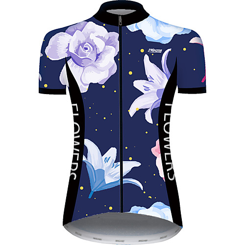 21Grams Women's Short Sleeve Cycling Jersey Black / Blue Floral Botanical Bike Jersey Top Mountain Bike MTB Road Bike Cycling UV Resistant Breathable Quick Dry Sports Clothing Apparel / Stretchy
21Grams Women's Short Sleeve Cycling Jersey Black / Blue Floral Botanical Bike Jersey Top Mountain Bike MTB Road Bike Cycling UV Resistant Breathable Quick Dry Sports Clothing Apparel / Stretchy