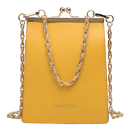 Women's Chain Polyester / PU Top Handle Bag Solid Color Yellow / Green / Black
Women's Chain Polyester / PU Top Handle Bag Solid Color Yellow / Green / Black