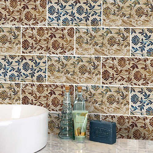 20x10cmx9pcs Royal Grunge Floral Wall Stickers Retro Oil-proof Waterproof Tile Wallpaper For Kitchen Bathroom Ground Wall House Decoration 
20x10cmx9pcs Royal Grunge Floral Wall Stickers Retro Oil-proof Waterproof Tile Wallpaper For Kitchen Bathroom Ground Wall House Decoration