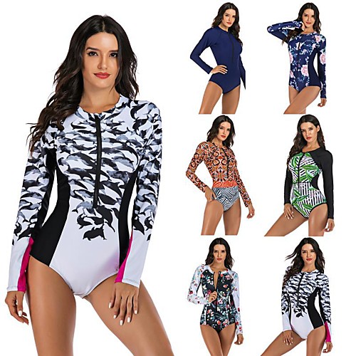 Women's One Piece Swimsuit Padded Swimwear Swimwear Black / White Red Green Thermal / Warm Breathable Quick Dry Long Sleeve - Swimming Surfing Water Sports Autumn / Fall Spring / Stretchy
Women's One Piece Swimsuit Padded Swimwear Swimwear Black / White Red Green Thermal / Warm Breathable Quick Dry Long Sleeve - Swimming Surfing Water Sports Autumn / Fall Spring / Stretchy