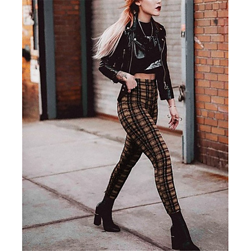 Women's Street chic Chinos Pants - Plaid Black & White, Stripe Yellow Red Orange XS S M
Women's Street chic Chinos Pants - Plaid Black & White, Stripe Yellow Red Orange XS S M