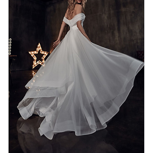 A-Line Off Shoulder Sweep / Brush Train Tulle Short Sleeve Country Plus Size Wedding Dresses with Ruched 2020
A-Line Off Shoulder Sweep / Brush Train Tulle Short Sleeve Country Plus Size Wedding Dresses with Ruched 2020