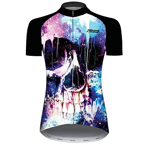 21Grams Women's Short Sleeve Cycling Jersey Black / Blue Skull Bike Jersey Top Mountain Bike MTB Road Bike Cycling UV Resistant Breathable Quick Dry Sports Clothing Apparel / Stretchy
21Grams Women's Short Sleeve Cycling Jersey Black / Blue Skull Bike Jersey Top Mountain Bike MTB Road Bike Cycling UV Resistant Breathable Quick Dry Sports Clothing Apparel / Stretchy