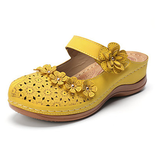 Women's Clogs & Mules 2020 Wedge Heel Round Toe Flower PU Classic / Casual Spring & Fall / Spring & Summer Yellow / Red / Light Grey
Women's Clogs & Mules 2020 Wedge Heel Round Toe Flower PU Classic / Casual Spring & Fall / Spring & Summer Yellow / Red / Light Grey