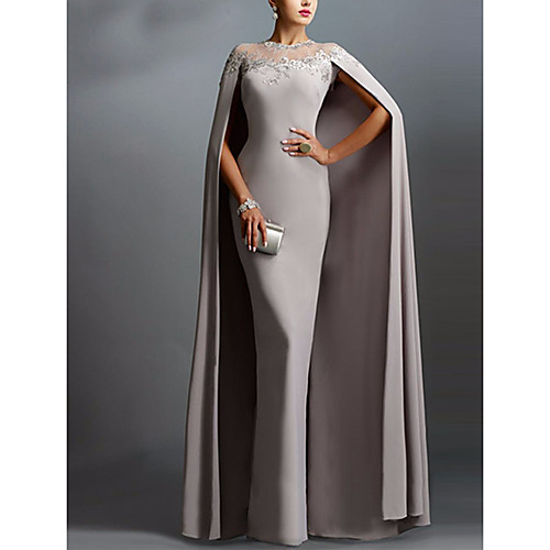 Sheath / Column Illusion Neck Floor Length Chiffon Sexy / Grey Wedding Guest / Formal Evening Dress with Lace Insert / Appliques 2020
Sheath / Column Illusion Neck Floor Length Chiffon Sexy / Grey Wedding Guest / Formal Evening Dress with Lace Insert / Appliques 2020