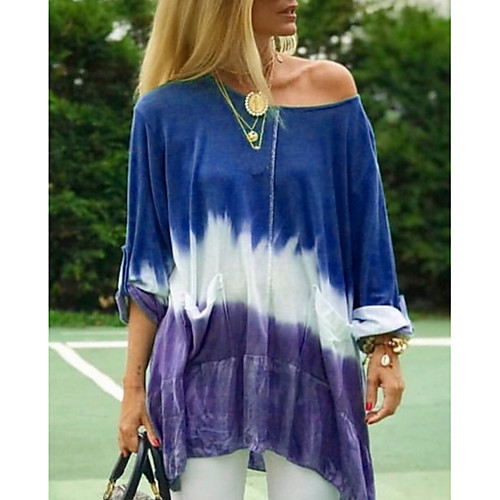 Women's Daily T-shirt - Color Block / Tie Dye Oversize Wine / Spring / Summer
Women's Daily T-shirt - Color Block / Tie Dye Oversize Wine / Spring / Summer